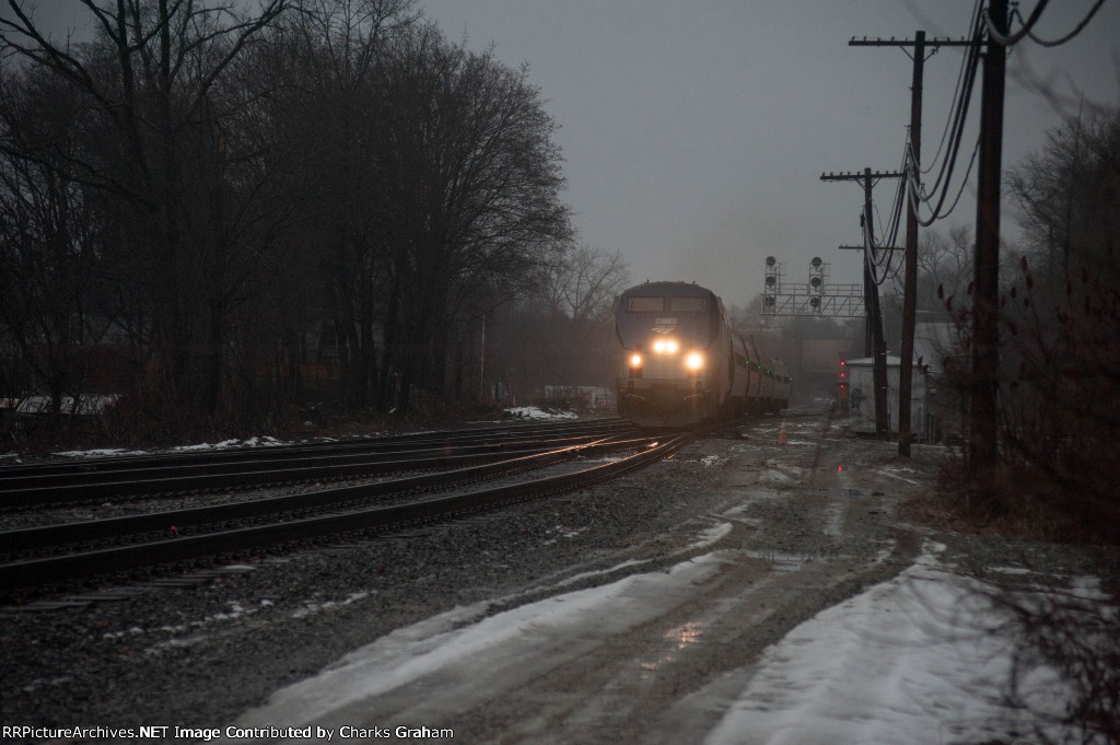 AMTK 88 "Vermonter" leaving Greenfield